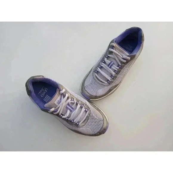 Abeo Womens Aubrey Rocs Walking Shoes White Purple Textile Lace Up Toning 6.5M - Picture 7 of 10